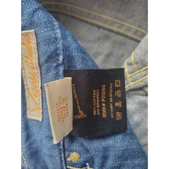 Vigoss Studios Jeans 29 Womens Carolina Bootcut Mid Rise Solid Blue Medium Wash - Picture 7 of 8